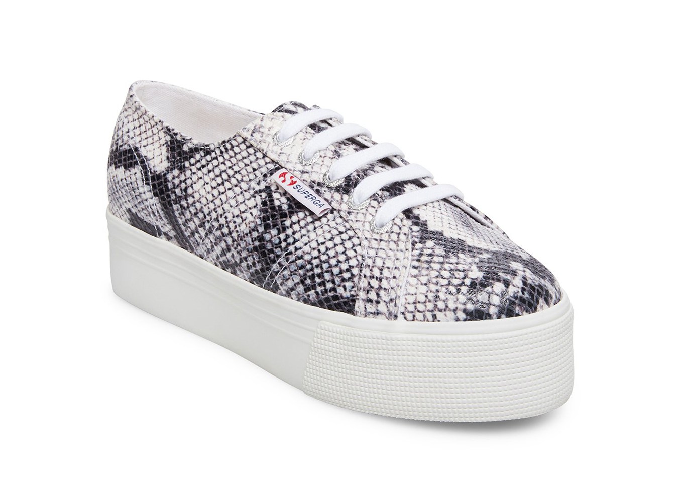 Superga Plataforma Mujer Negras/Blancas/Serpent - 2790 Pufanw - 598743XBA